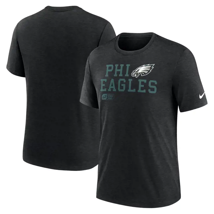 T-shirt Philadelphia Eagles NFL Nike Lockup Triblend 24 Noir