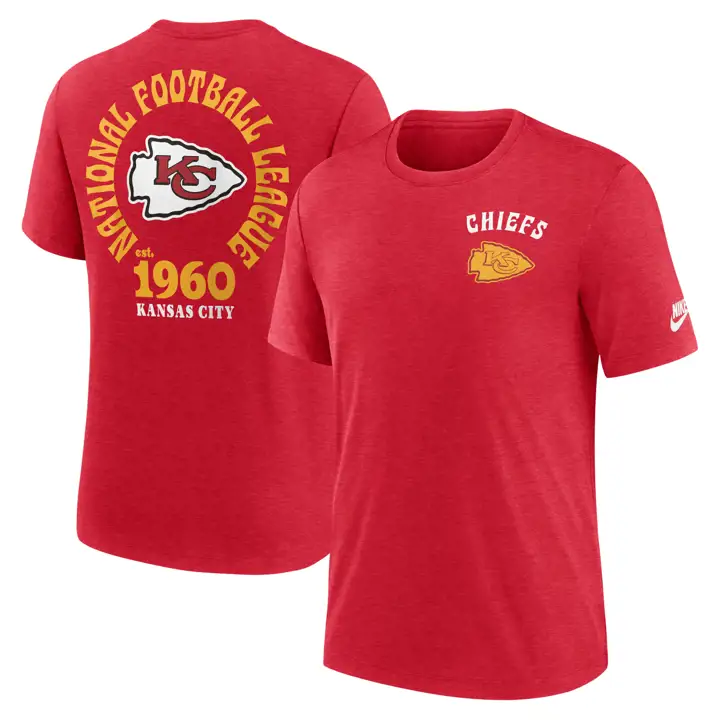 T-shirt triblend Kansas City Chiefs NFL Nike Rewind Helmet 24 RE