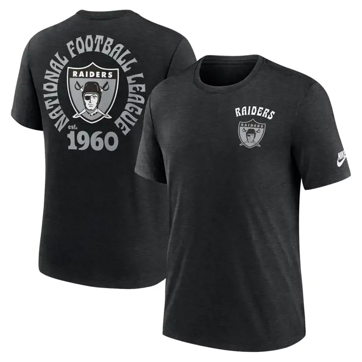 T-shirt triblended Las Vegas Raiders NFL Nike Rewind Helmet 24 BLK