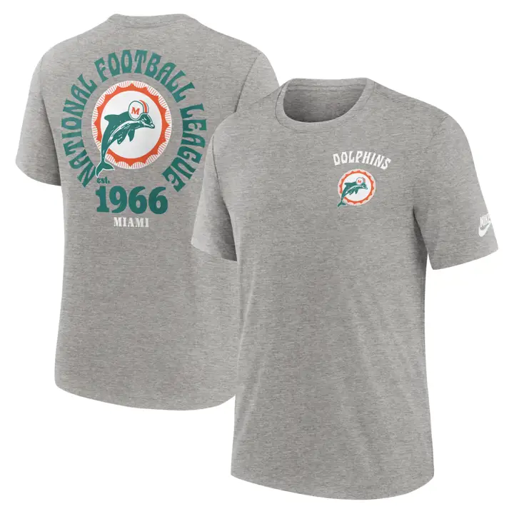 T-shirt chiné gris Miami Dolphins NFL Nike Rewind Helmet 24