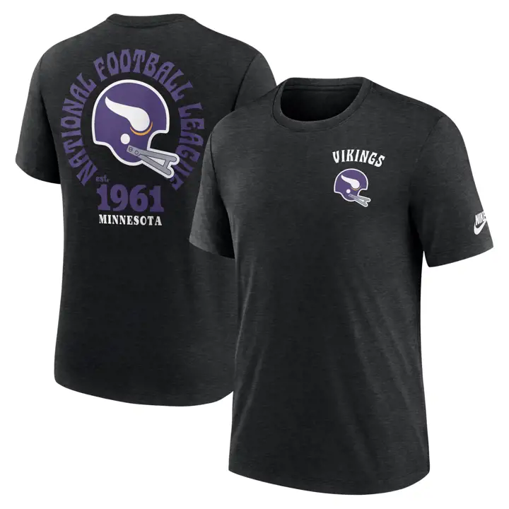 T-shirt triblend Nike NFL Minnesota Vikings Rewind Helmet 24 BLK
