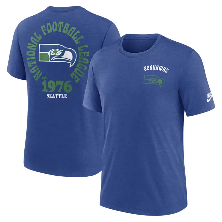 T-shirt Seattle Seahawks NFL Nike Rewind Helmet Triblend 24 BLEU