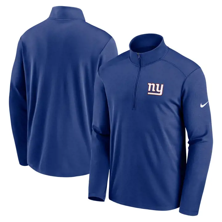 New York Giants NFL Nike Franchise 1/4 Zip 24 BLEU