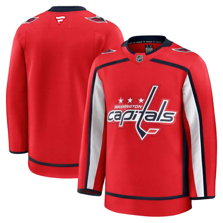 Maillot d'équipe premium RED des Capitals de Washington de la LNH