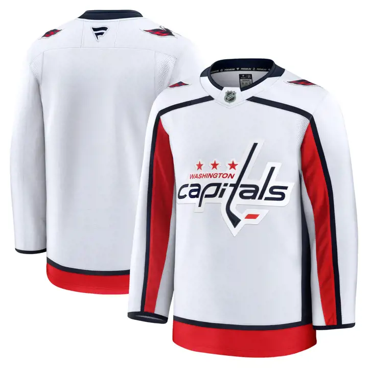 Maillot d'équipe premium LNH des Capitals de Washington BLNC