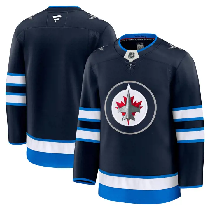 Maillot Premium des Jets de Winnipeg de la LNH BLEU MARINE