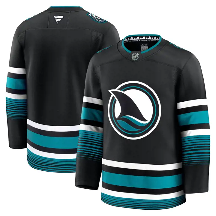 Maillot alternatif premium de l'équipe de la LNH des Sharks de San Jose, noir