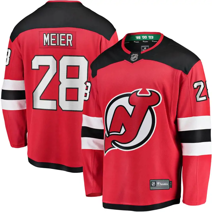 Maillot joueur NHL Breakaway Red Timo Meier des Devils du New Jersey