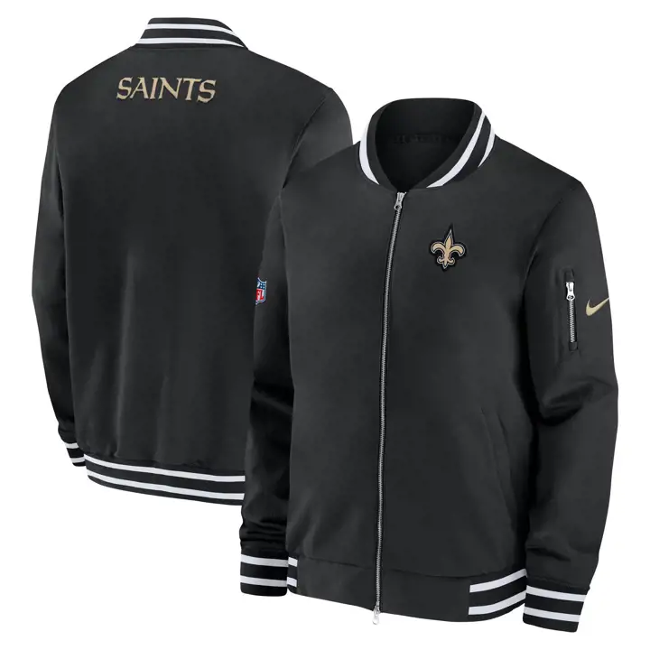 Veste Bomber Nike Coach NFL des New Orleans Saints 24 BLK