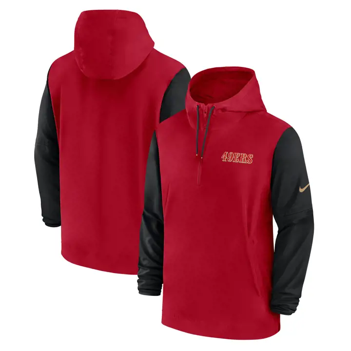 Veste Nike d'avant-match NFL des 49ers de San Francisco 24 ROUGE