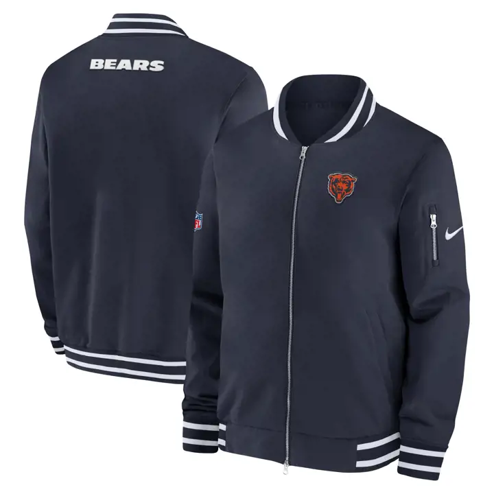 Veste Bomber NFL Nike Coach Chicago Bears 24 BLEU MARINE