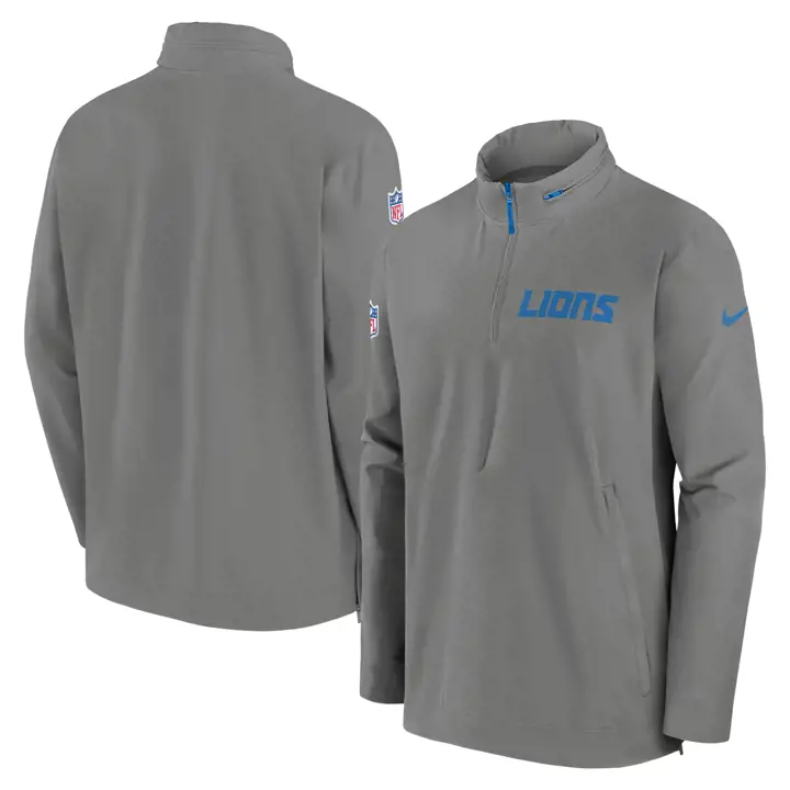 Veste légère d'entraîneur NFL Nike Detroit Lions 24 GRY
