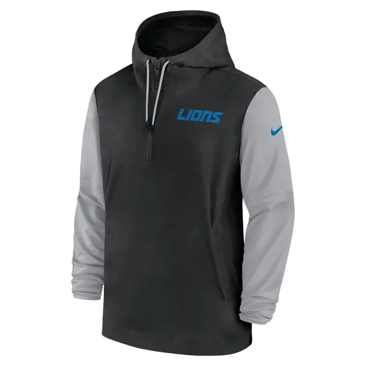 Veste d'avant-match Nike NFL des Detroit Lions 24 noire