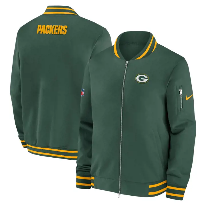 Veste Bomber Nike NFL Coach des Green Bay Packers 24 GRN