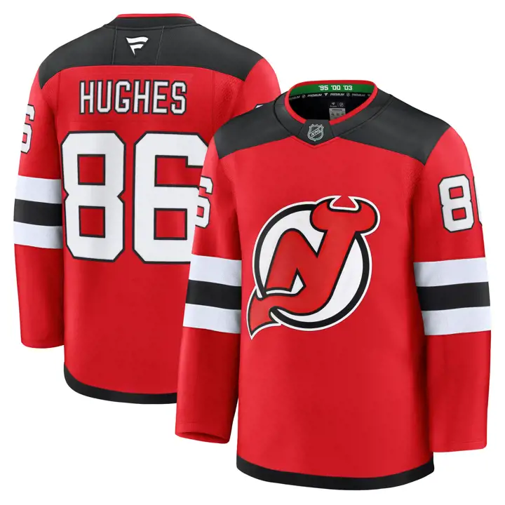New Jersey Devils NHL Premium Player Jersey Jack Hughes RED