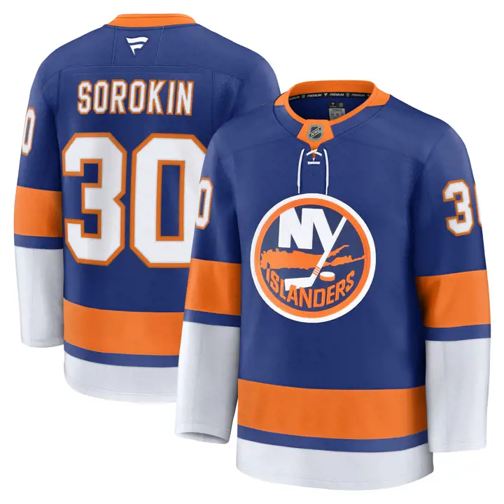 Maillot de joueur premium des Islanders de New York LNH Ilya Sorokin BL