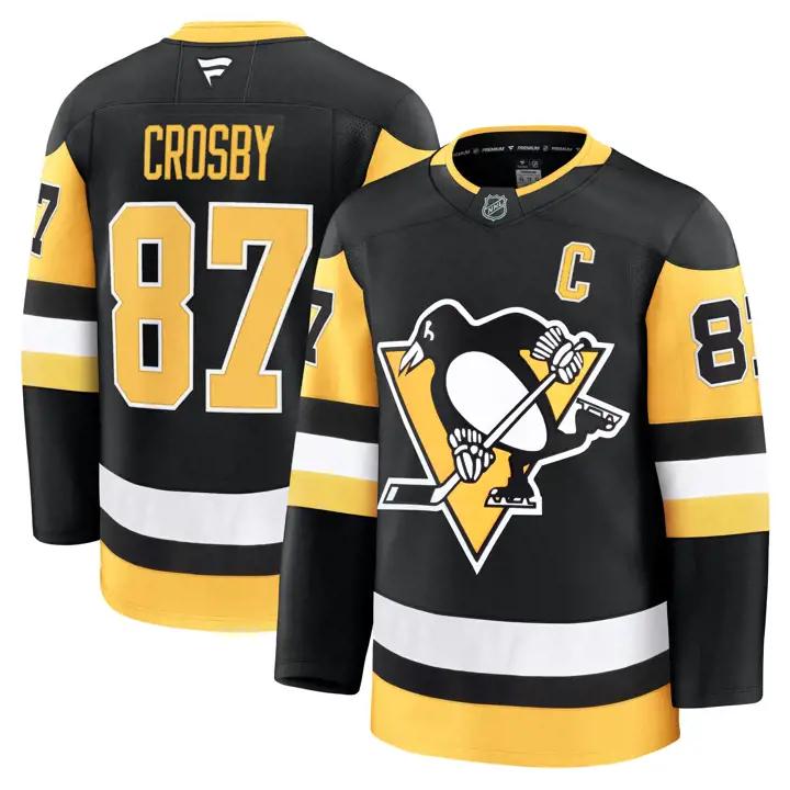 Maillot de joueur Pittsburgh Penguins NHL Sidney Crosby haut de gamme