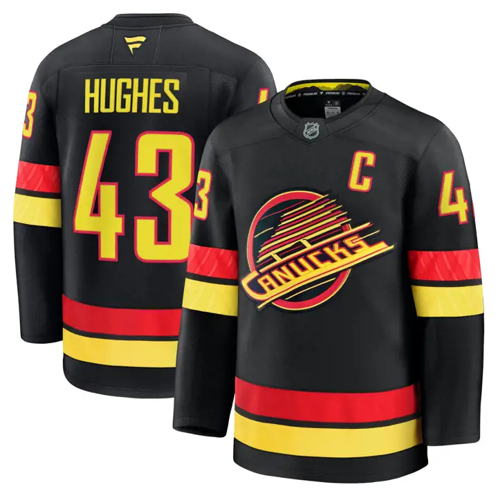 Maillot alternatif premium de joueur NHL Quinn Hughes des Canucks de Vancouver