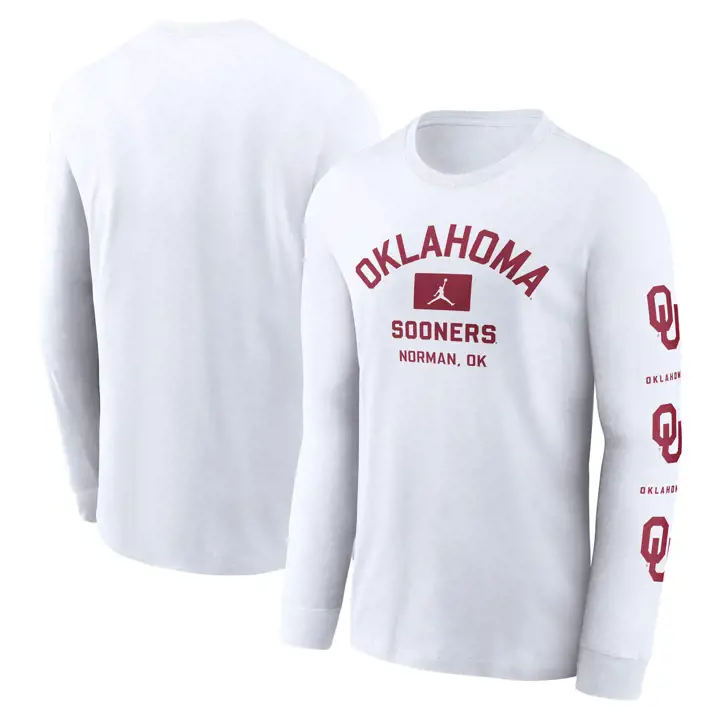 T-SHIRT MANCHES LONGUES OKLAHOMA SOONERS NCAA COTTON CLASSIC LIEU 24