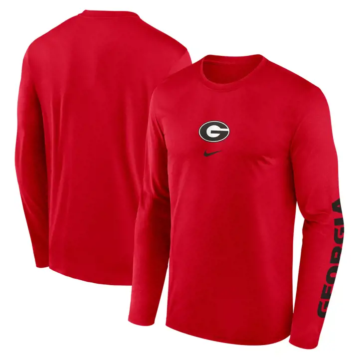 T-SHIRT MANCHES LONGUES GEORGIA BULLDOGS NCAA LEGEND LOCK UP 24 ROUGE