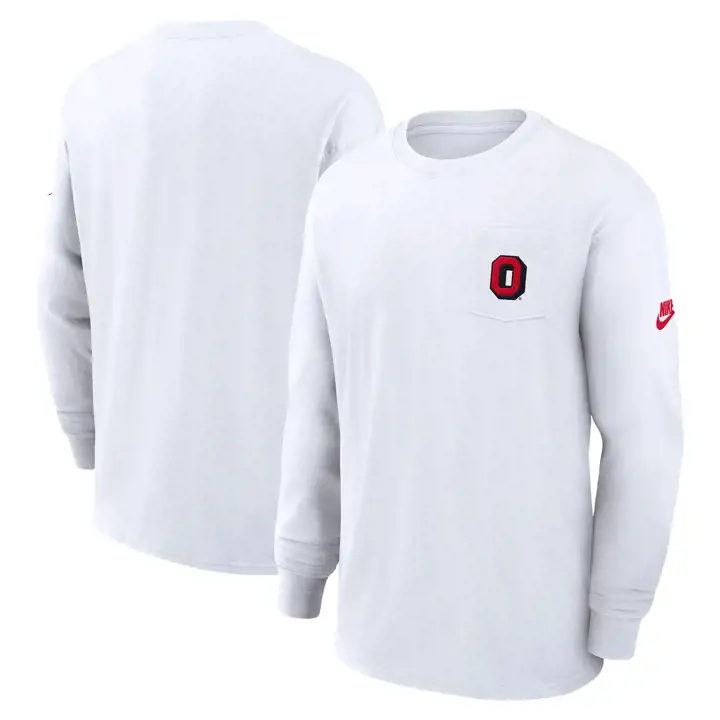 T-shirt poche manches longues NCAA MAX90 OHIO STATE BUCKEYES 24 BLANC