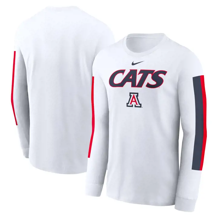 T-SHIRT MANCHES LONGUES ARIZONA WILDCATS NCAA ESPRIT SLOGAN 24 BLANC