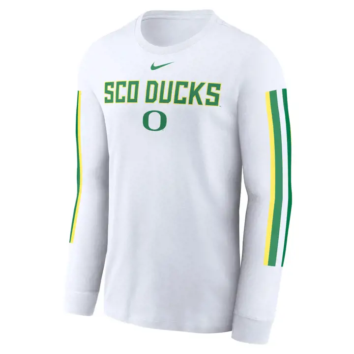 T-SHIRT MANCHES LONGUES ESPRIT NCAA OREGON DUCKS 24 BLANC