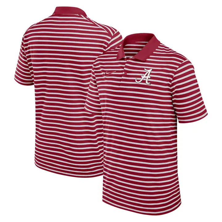 POLO RAYÉ PRIMETIME ALABAMA CRIMSON TIDE NCAA 24 ROUGE CRIMSON/BLANC