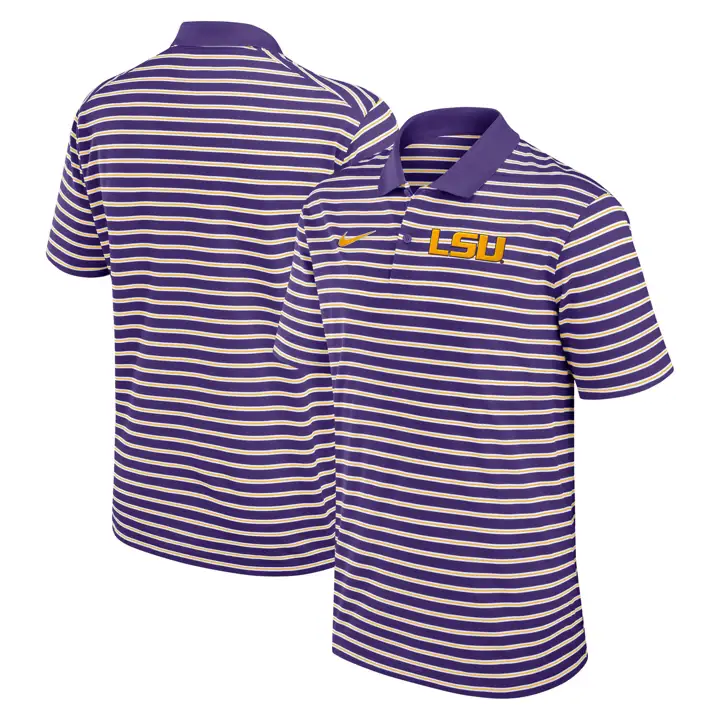 POLO RAYÉ L.S.U. NCAA PRIMETIME 24 VIOLET/BLANC
