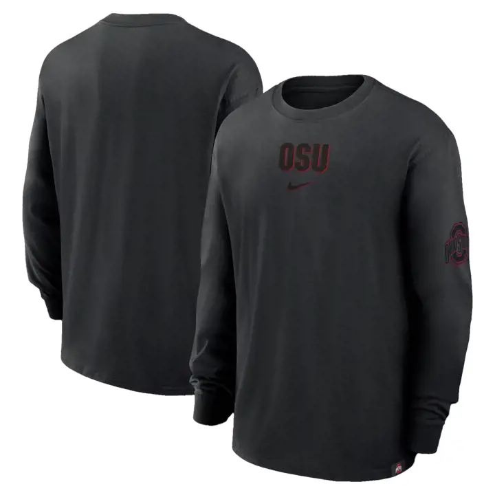 T-SHIRT MANCHES LONGUES OHIO STATE BUCKEYES NCAA MAX90 STATEMENT 24 NOIR