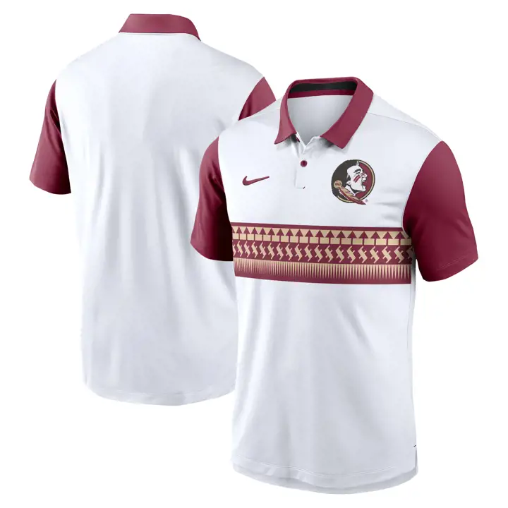 POLO VAPOR PRIMETIME NCAA FLORIDA STATE SEMINOLES 24 BLANC/MARRON