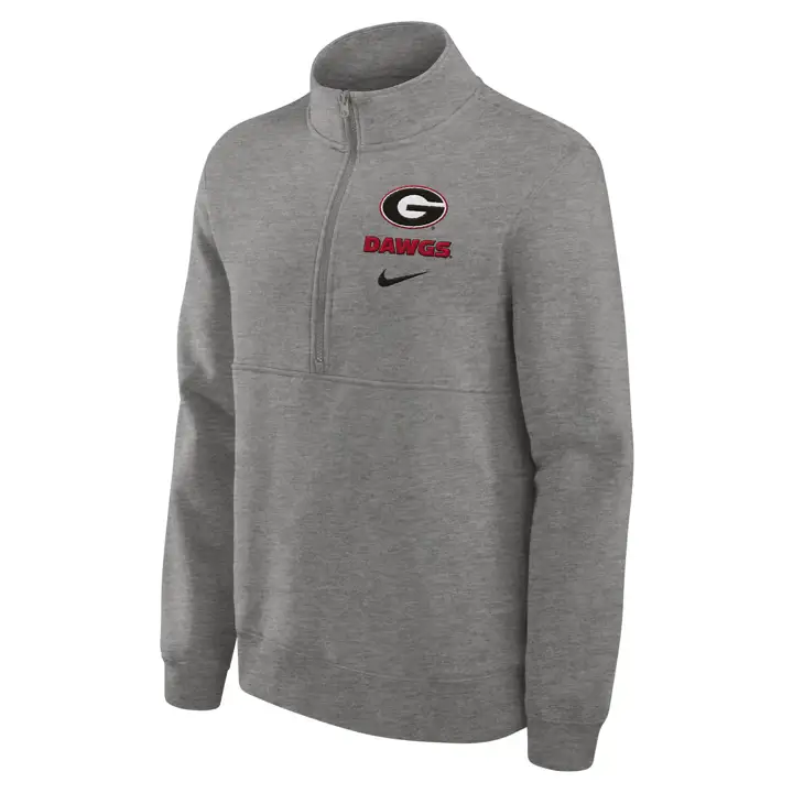 PULL À 1/2 FERMETURE ÉCLAIR EN MOLLETON GEORGIA BULLDOGS NCAA Club 24 DKGRY
