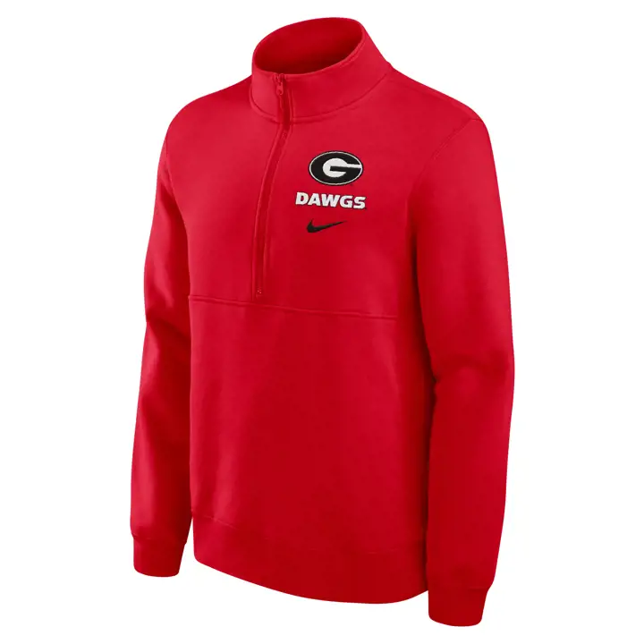 PULL EN POLAIRE MI-ZIP NIKE NCAA GEORGIA BULLDOGS ROUGE 24