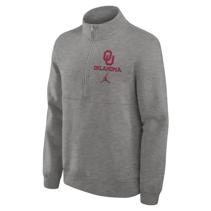 OKLAHOMA SOONERS Polaire Club NCAA Demi-Zip 24 DKGRY
