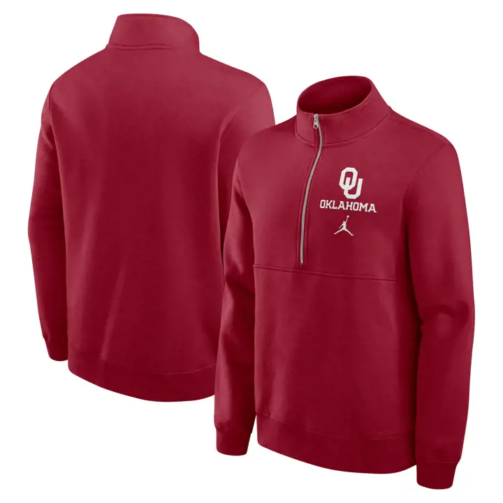 PULL 1/2 ZIP EN MOLLETON CLUB OKLAHOMA SOONERS NCAA 24 CRIM