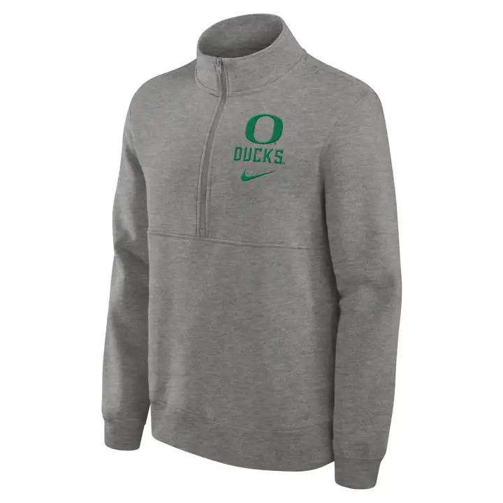 PULL MOLLETON OREGON DUCKS NCAA 1/2 ZIP 24 DKGRY