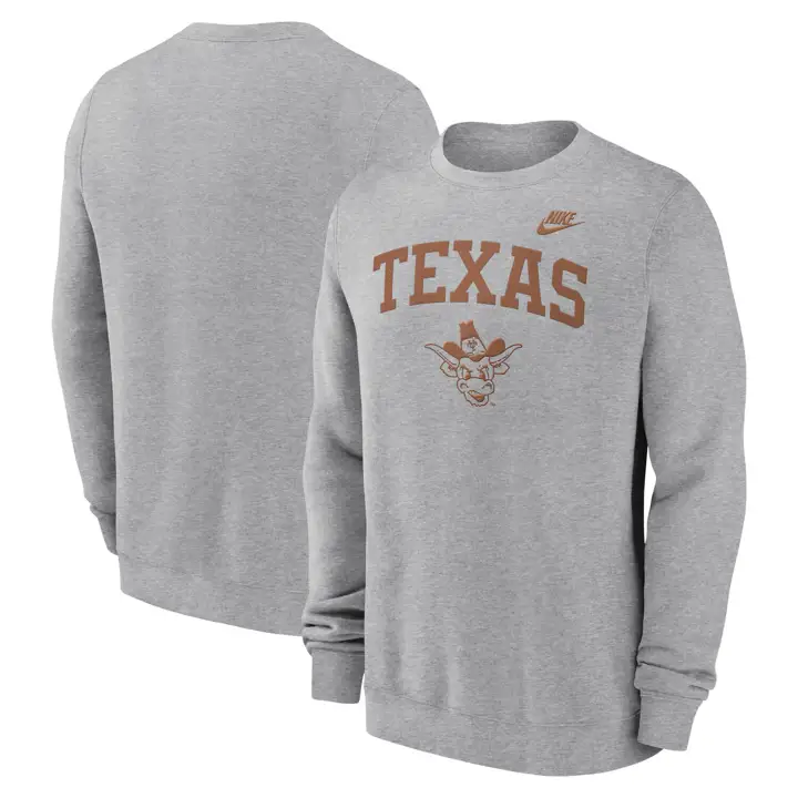 TEXAS LONGHORNS NCAA CLASSIC ARCH LEGACY CREW 24 DKGRY