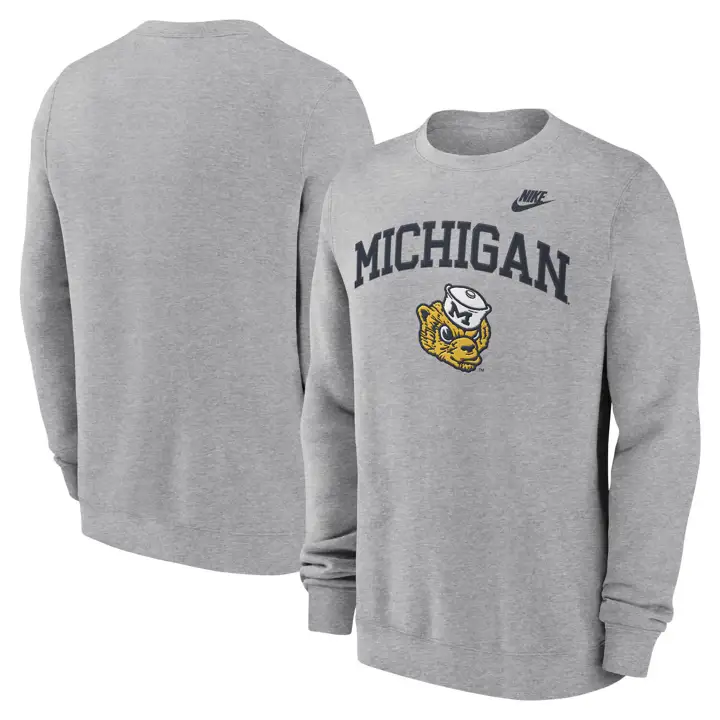 MICHIGAN WOLVERINES NCAA CLASSIC ARCH LEGACY COL RAS DU COU 24 GRIS FONCÉ