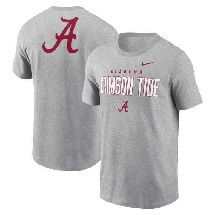 T-SHIRT EN COTON ALABAMA CRIMSON TIDE NCAA 2-HIT MASCOT 24 GRIS FONCÉ