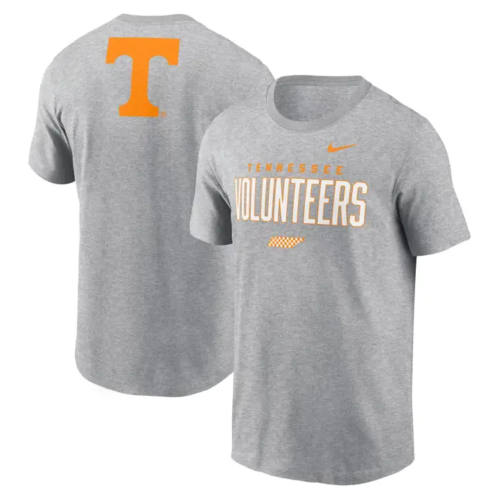 TENNESSEE VOLUNTEERS NCAA T-SHIRT COTON MASCOTTE 2-FRAPPES 24 GRIS FONCÉ
