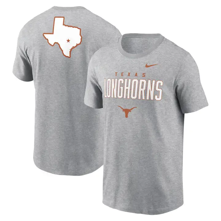 T-SHIRT EN COTON TEXAS LONGHORNS NCAA MASCOTTE 2-HIT 24 GRIS FONCÉ