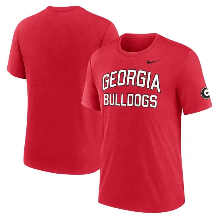 T-SHIRT ROUGE GEORGIA BULLDOGS NCAA TRIBLEND COLLEGIATE BLOCK 24