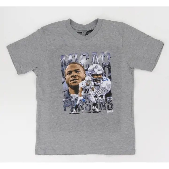 T-Shirt vintage pour jeunes NFL des Dallas Cowboys Micah Parsons gris