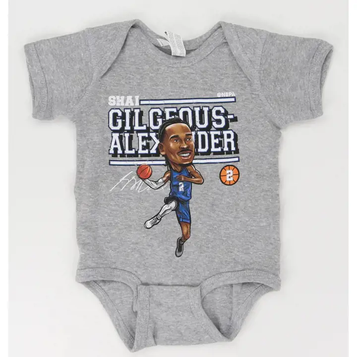 Grenouillère bébé NBA OKC Thunder dessin animé Shai Gilgeous-Alexander