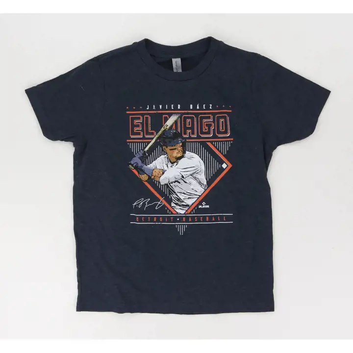 T-shirt pour jeune supporteur des Tigers de Detroit MLB Diamond Name Javier Baez Na