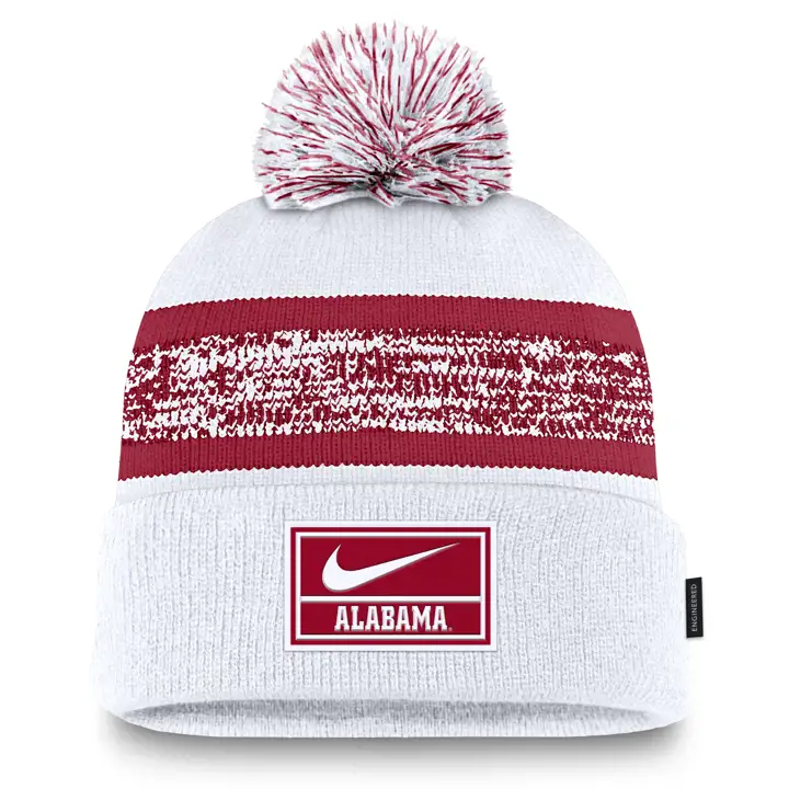 Alabama Crimson Tide 24 NCAA NK Peak Sideline Pom Knit BLANC