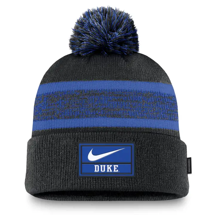 Duke Blue Devils 24 NCAA NK Bonnet à pompon Peak Sideline BLK