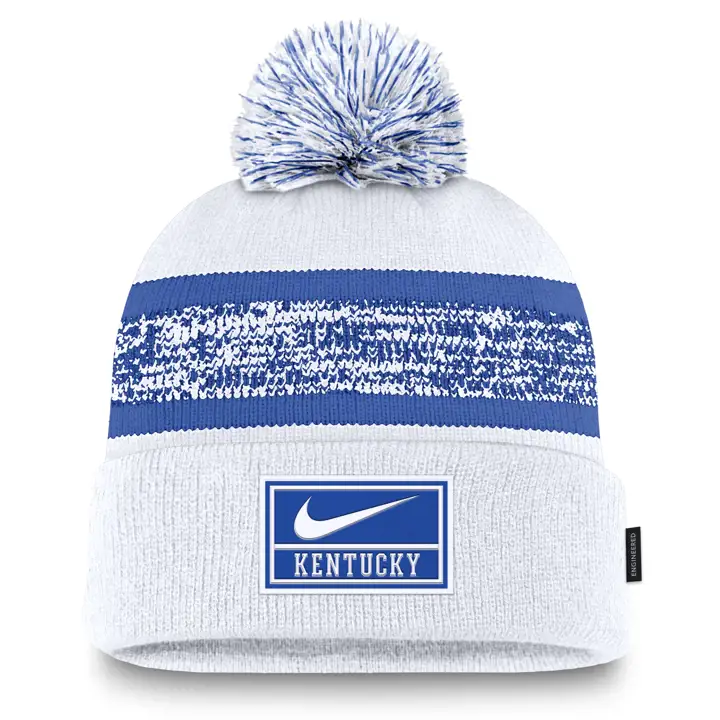 Kentucky Wildcats 24 NCAA NK Peak Sideline Pom Knit BLANC