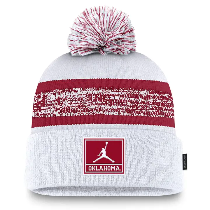 Oklahoma Sooners 24 NCAA NK Bonnet à pompon Peak Sideline BLANC