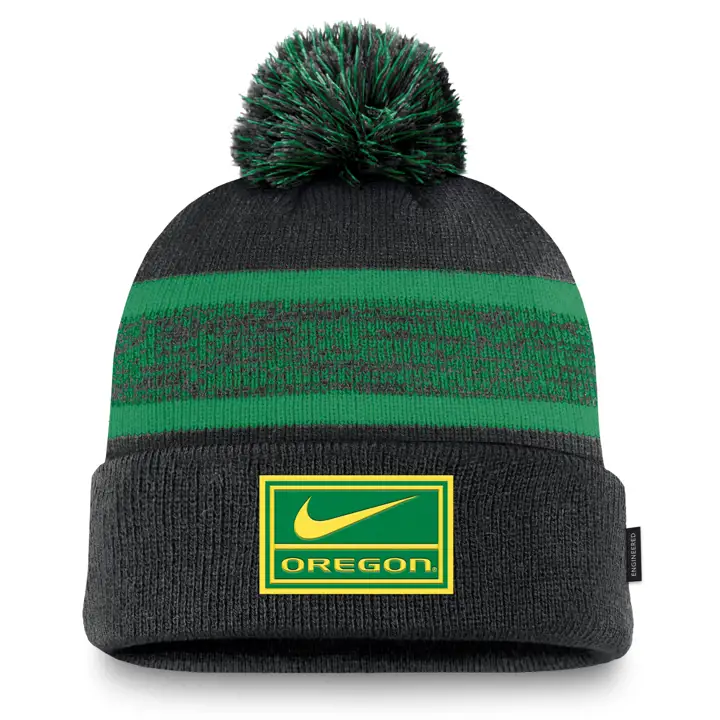 Oregon Ducks 24 NCAA NK Bonnet à pompon Peak Sideline NOIR
